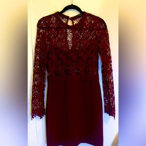 Romeo and Juliet Coture | Maroon Lace Dress